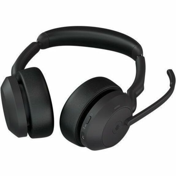 Jabra Evolve2 55 Wired/Wireless On-ear Stereo Headset - Black - Bottom view