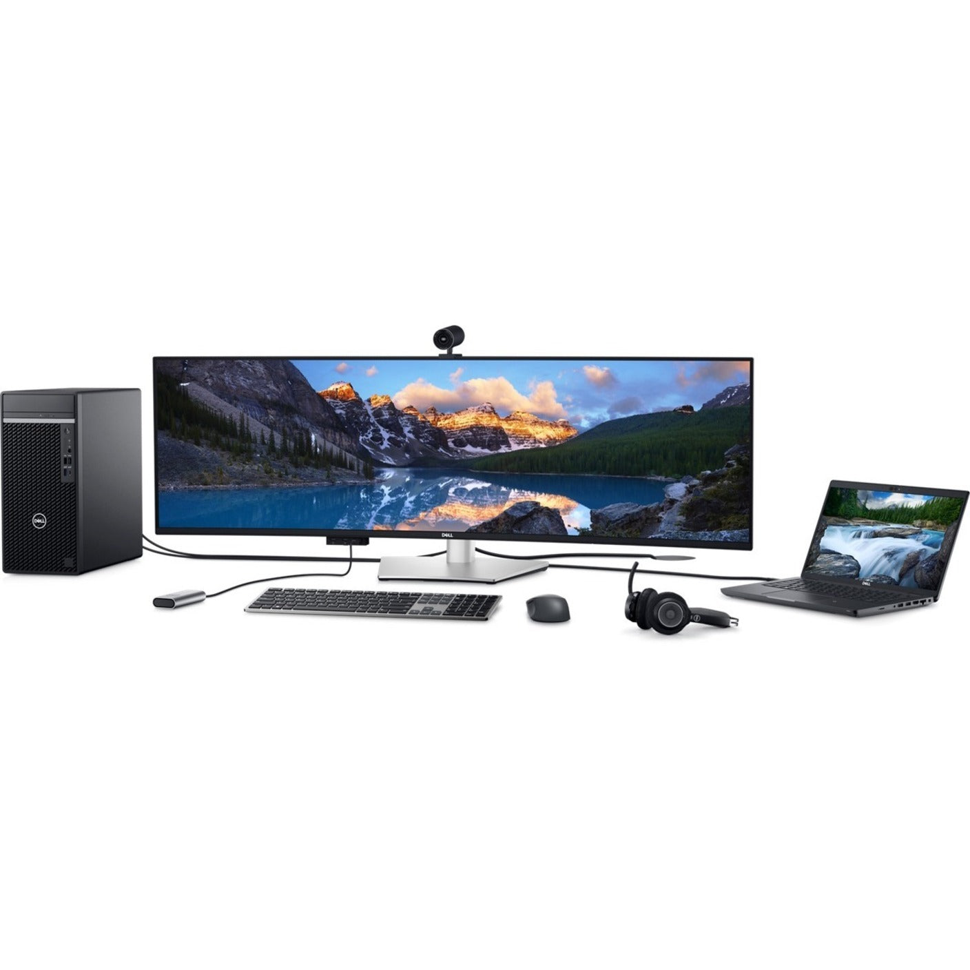 Dell UltraSharp U4924DW 49' Class Dual Quad HD (DQHD) Curved Screen LCD Monitor - 32:9 - Alternate view 32