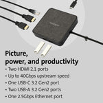 Kensington MD120U4 USB4 Docking Station for Monitor, Notebook, Tablet - 100 W - Black - Portable - Alternate view 9