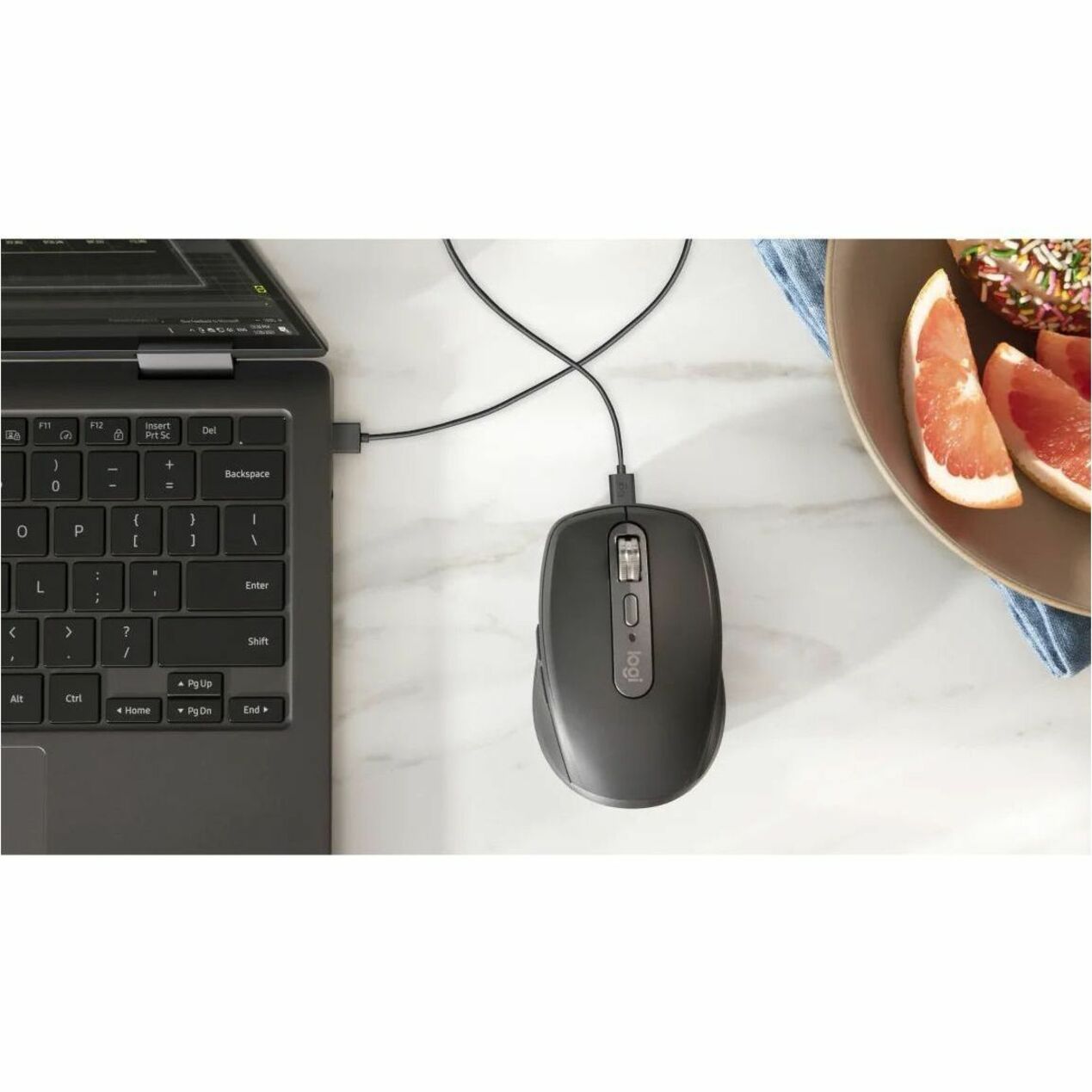 Logitech MX Anywhere 3S Mouse - Bluetooth - USB - Darkfield - Graphite - Alternate view 10