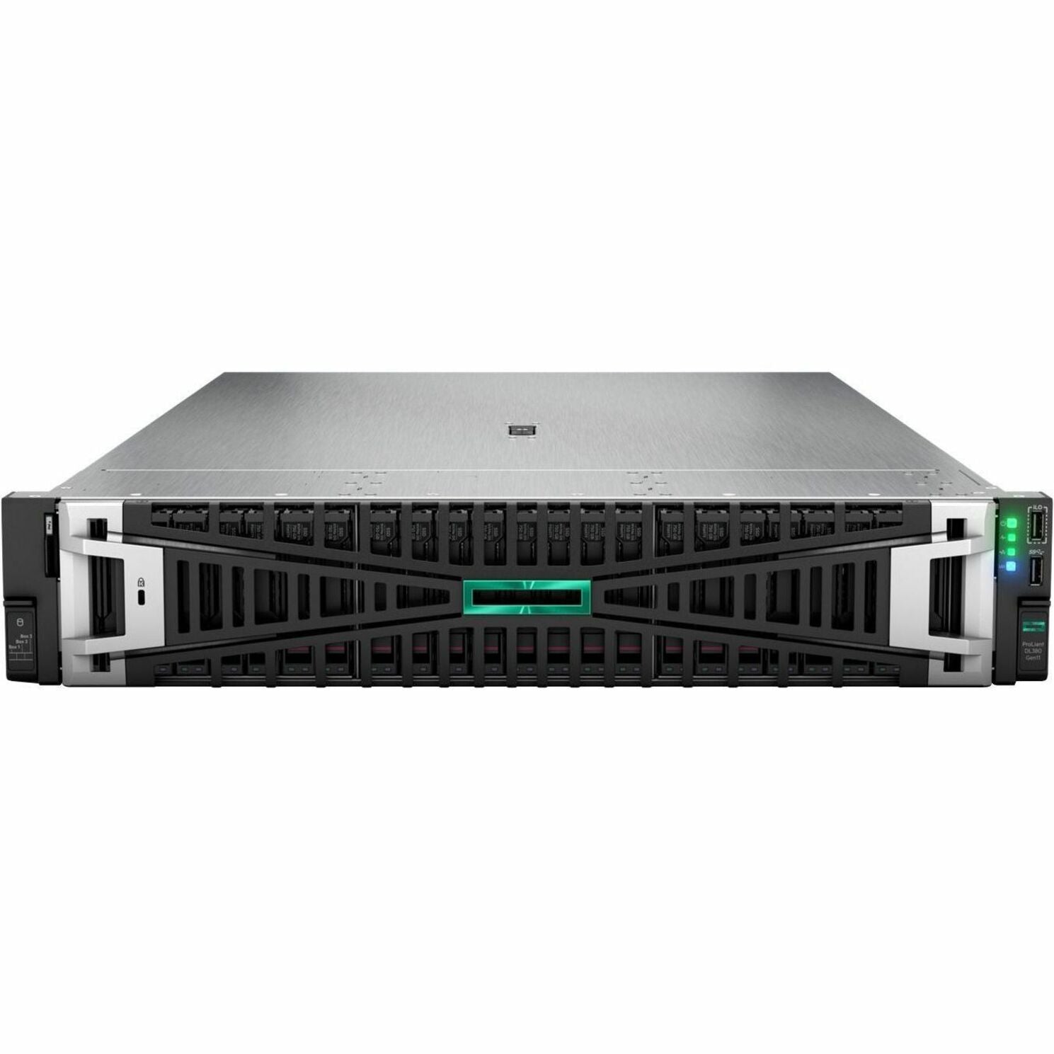 HPE ProLiant DL380 G11 2U Rack Server - 1 Xeon Gold 6430 2.10 GHz - 64 GB RAM - Serial ATA Controller - Left view