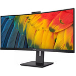Philips Ultrawide 34B1U5600CH 34' Class Webcam UW-QHD Curved Screen LCD Monitor - 21:9 - Textured Black - Left view