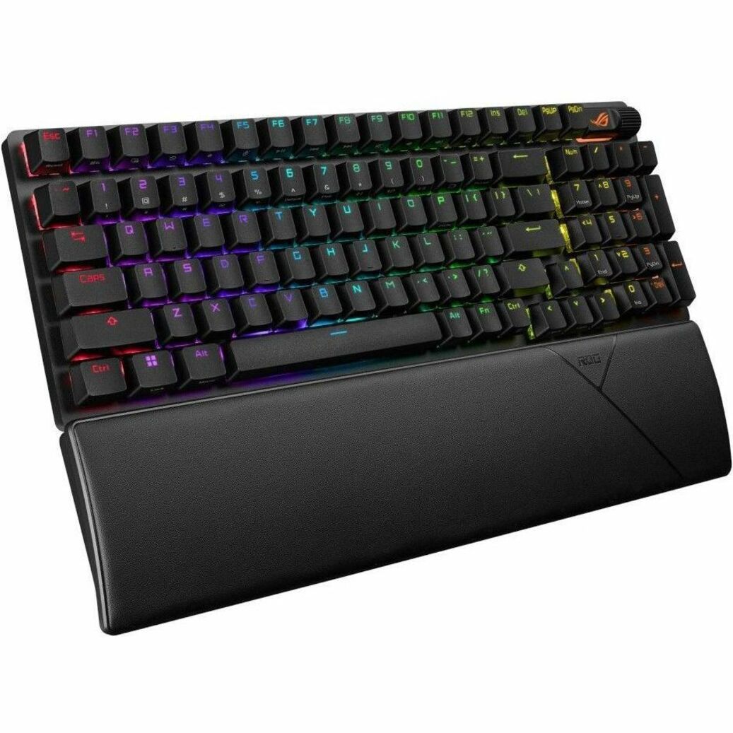 Asus ROG Strix Scope II 96 Wireless Gaming Keyboard - Compact - Wired/Wireless Connectivity - USB 2.0 Type A Interface - RGB LED - Black - Right view