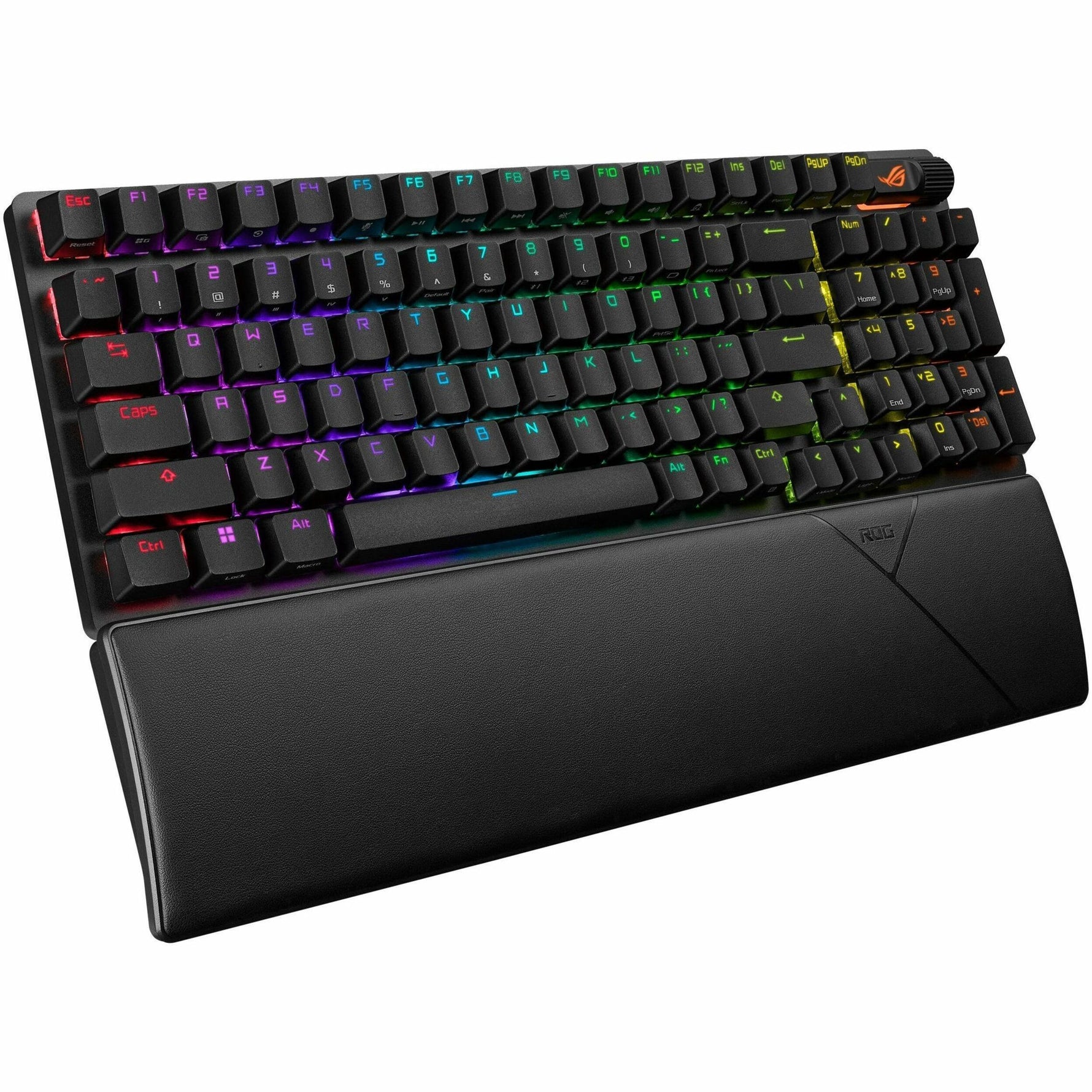 Asus ROG Strix Scope II 96 Wireless Gaming Keyboard - Compact - Wired/Wireless Connectivity - USB 2.0 Type A Interface - RGB LED - Black - Right view