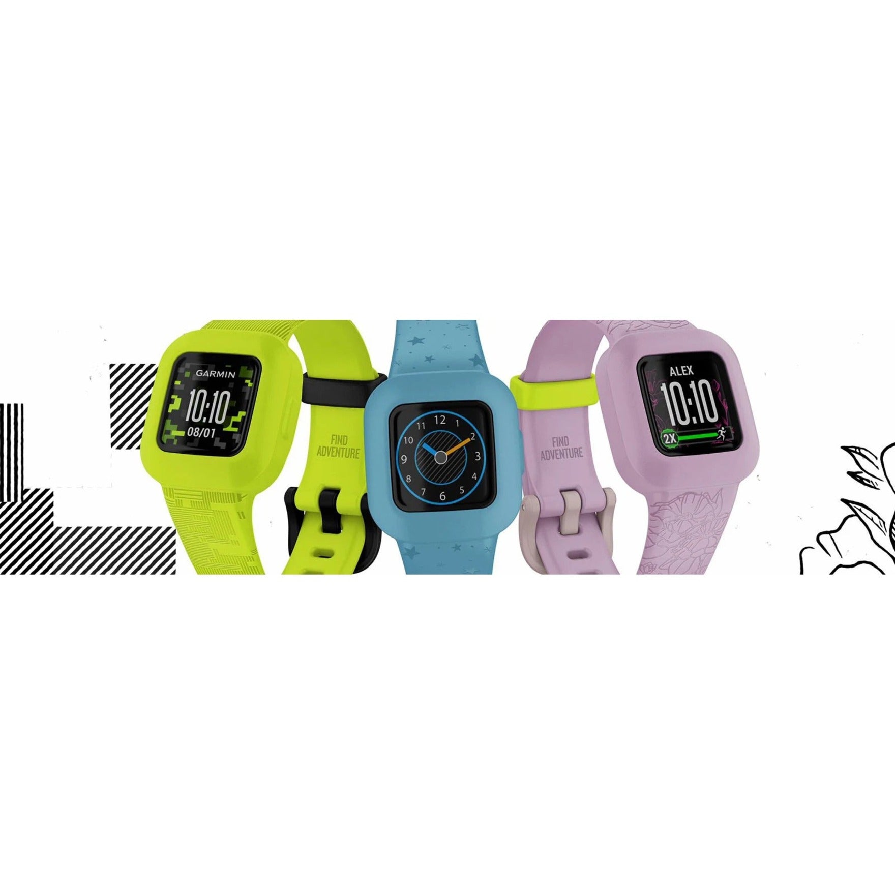 Garmin v&iacute;vofit jr. 3 Smart Watch - Blue Body Color - Silicone Band Material - Alternate view 10