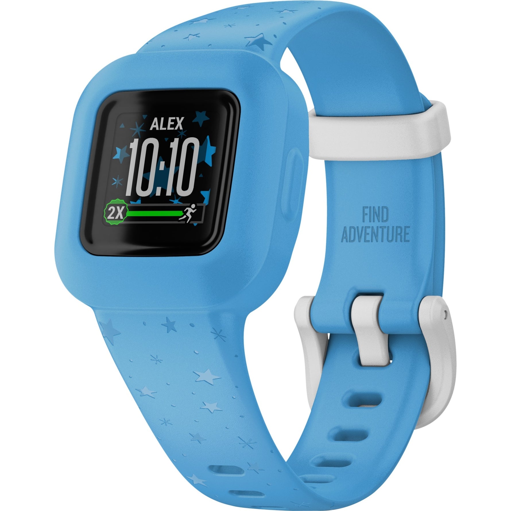 Garmin v&iacute;vofit jr. 3 Smart Watch - Blue Body Color - Silicone Band Material - Left view