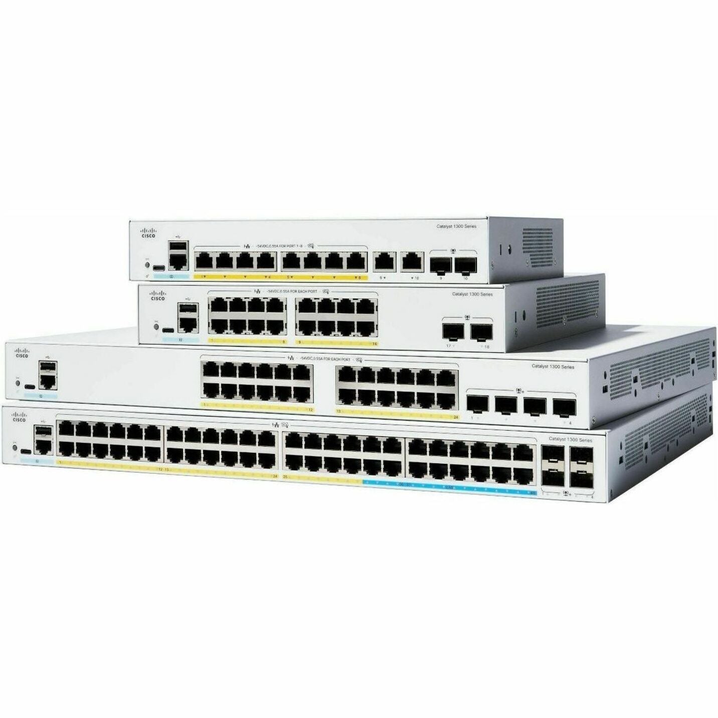 Cisco Catalyst 1300 C1300-48P-4G 48 Ports Manageable Ethernet Switch - Gigabit Ethernet - 10/100/1000Base-T, 1000Base-X