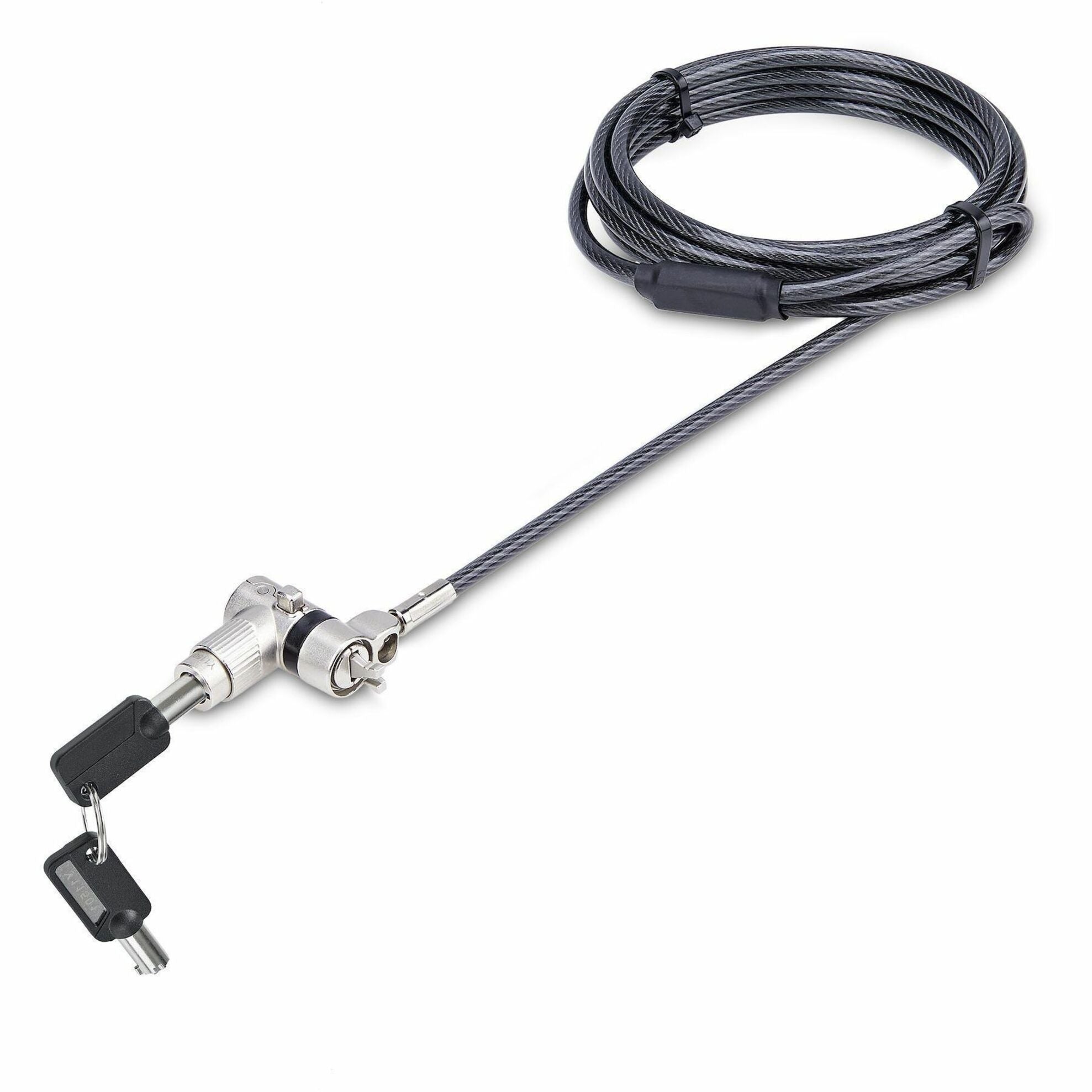 StarTech.com Universal Laptop Lock 6.6ft, Security Cable For Notebook Compatible w/Noble Wedge&reg;/Nano/K-Slot; Keyed Locking Cable