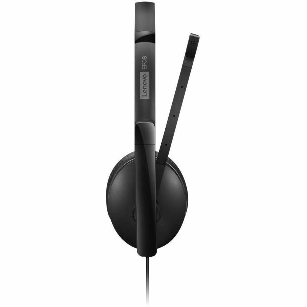 Lenovo Wired On-ear, Over-the-head Stereo Headset - Black - Left view