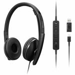 Lenovo Wired On-ear, Over-the-head Stereo Headset - Black