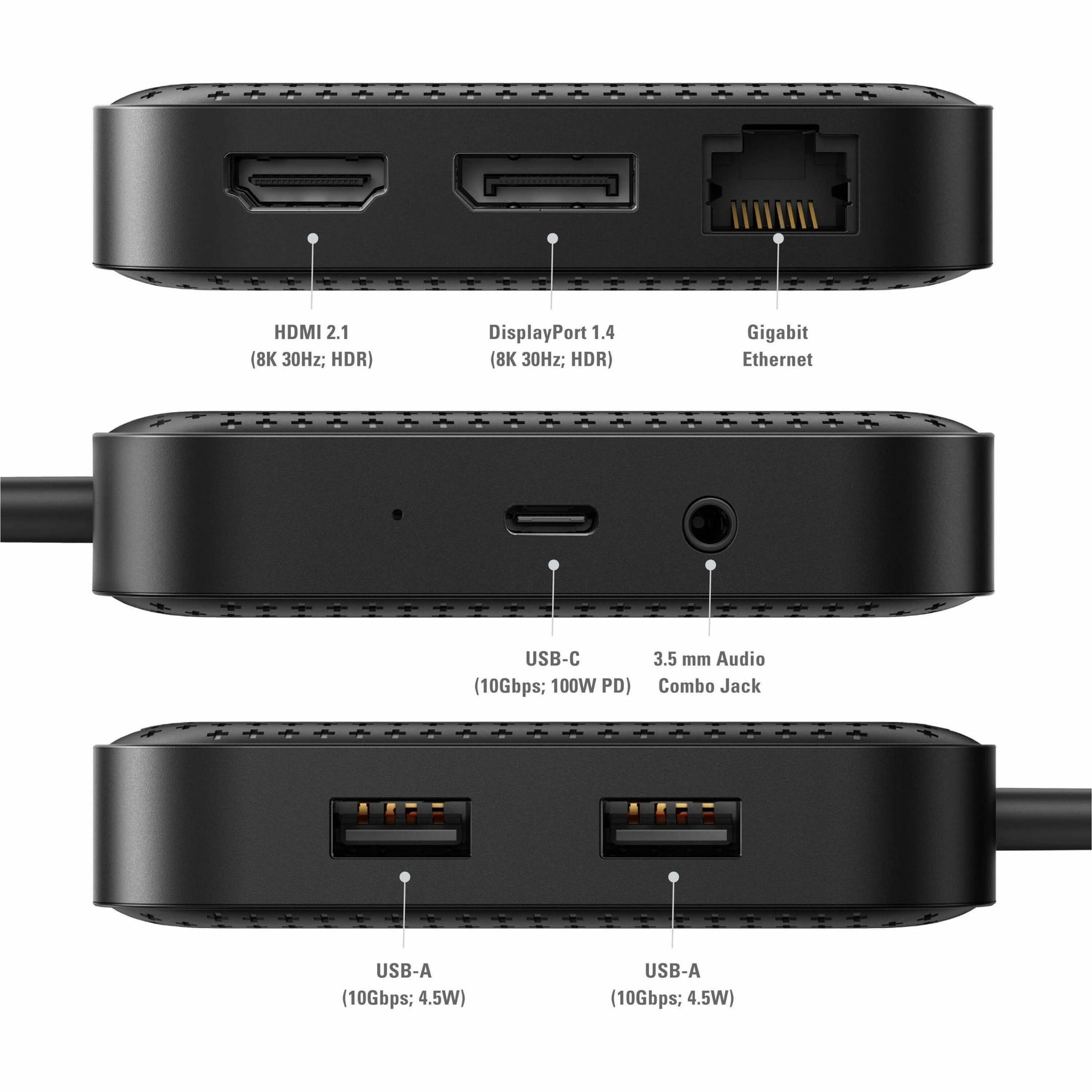 Targus HyperDrive HD583-GL USB4 Docking Station for Monitor, Notebook, Desktop PC - Black - Portable - Alternate view 6