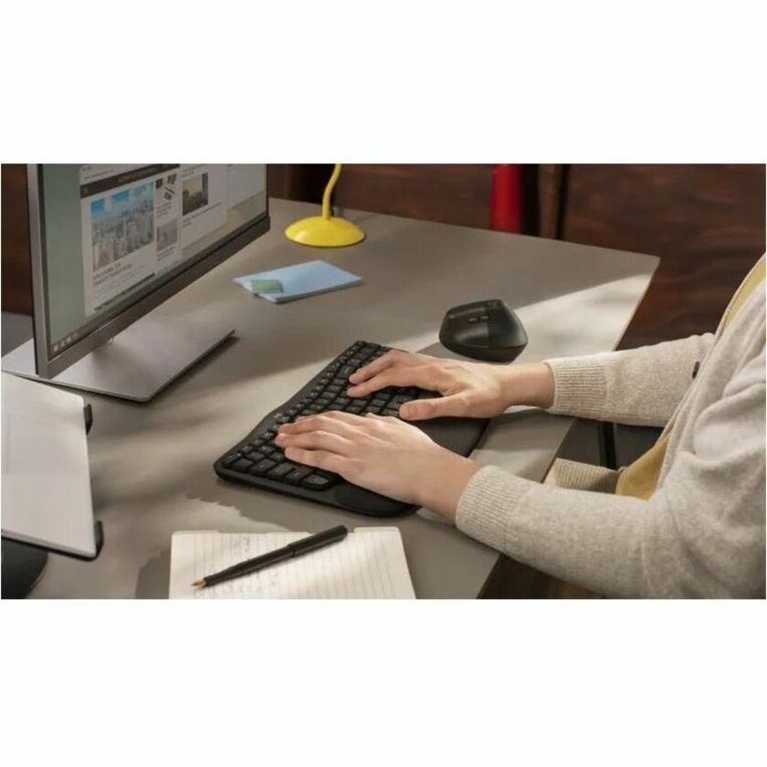 Logitech Wave Keys for Business Keyboard - Compact - Wireless Connectivity - USB Type A Interface - Graphite - Alternate view 7