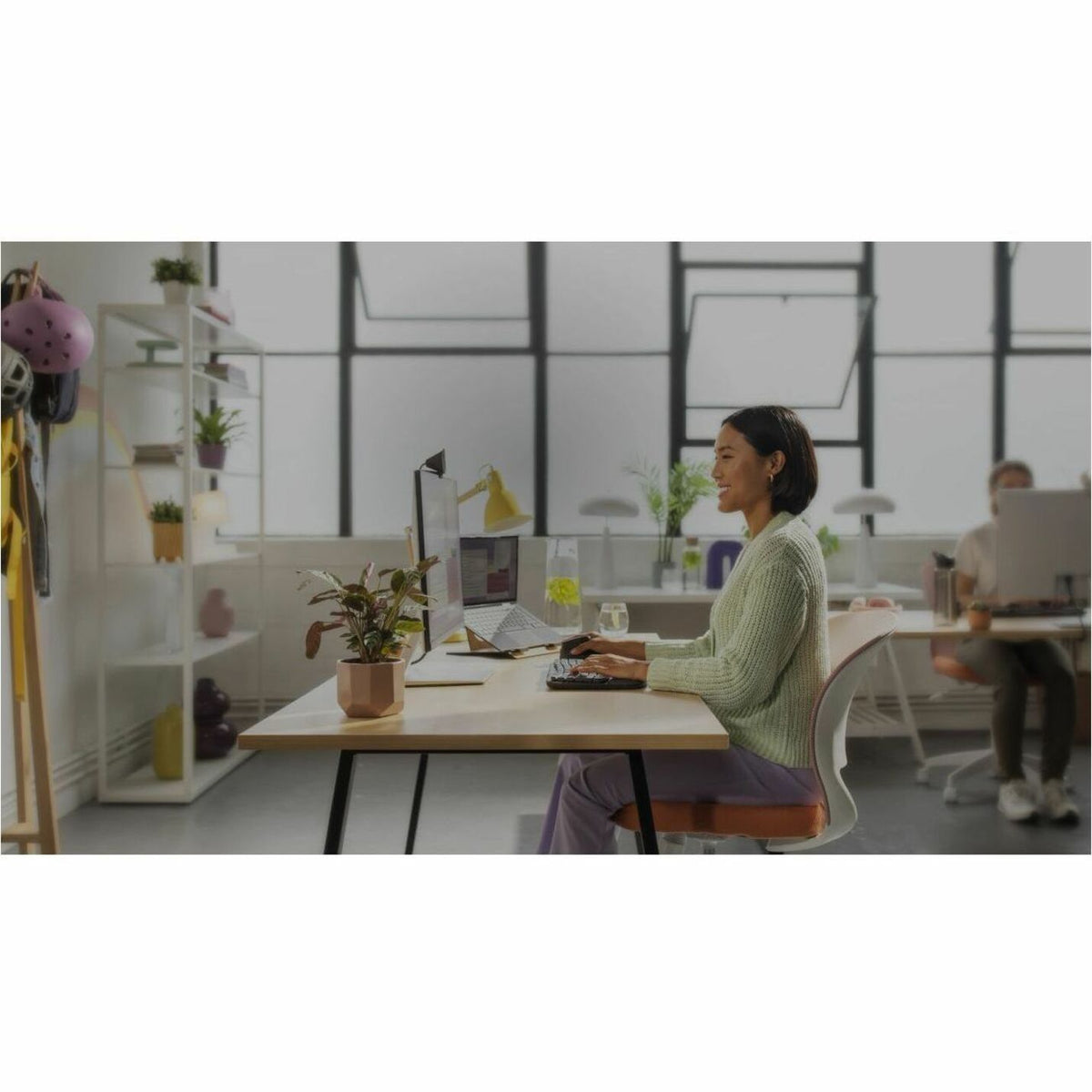 Logitech Wave Keys for Business Keyboard - Compact - Wireless Connectivity - USB Type A Interface - Graphite - Alternate view 9