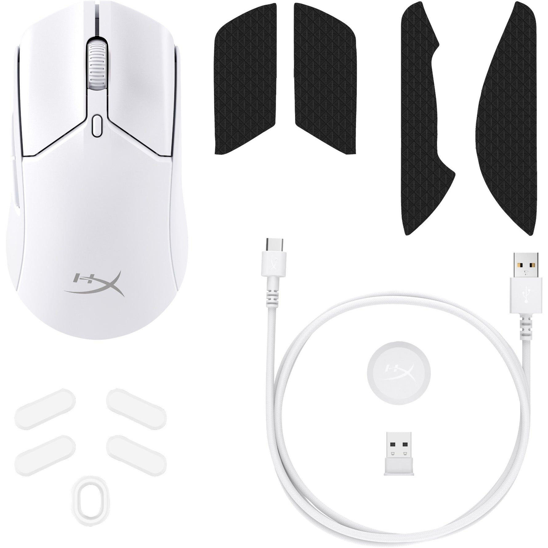 HP Pulsefire Haste 2 Gaming Mouse - Bluetooth - USB Type A - 6 Button(s) - 6 Programmable Button(s) - White - Alternate view 7
