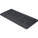 Logitech Signature K650 Keyboard - Wireless Connectivity - English - Graphite - Left view