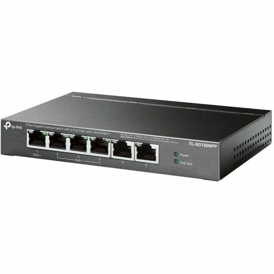 TP-Link JetStream TL-SG1006PP 6 Ports Ethernet Switch - Gigabit Ethernet - 10/100/1000Base-T