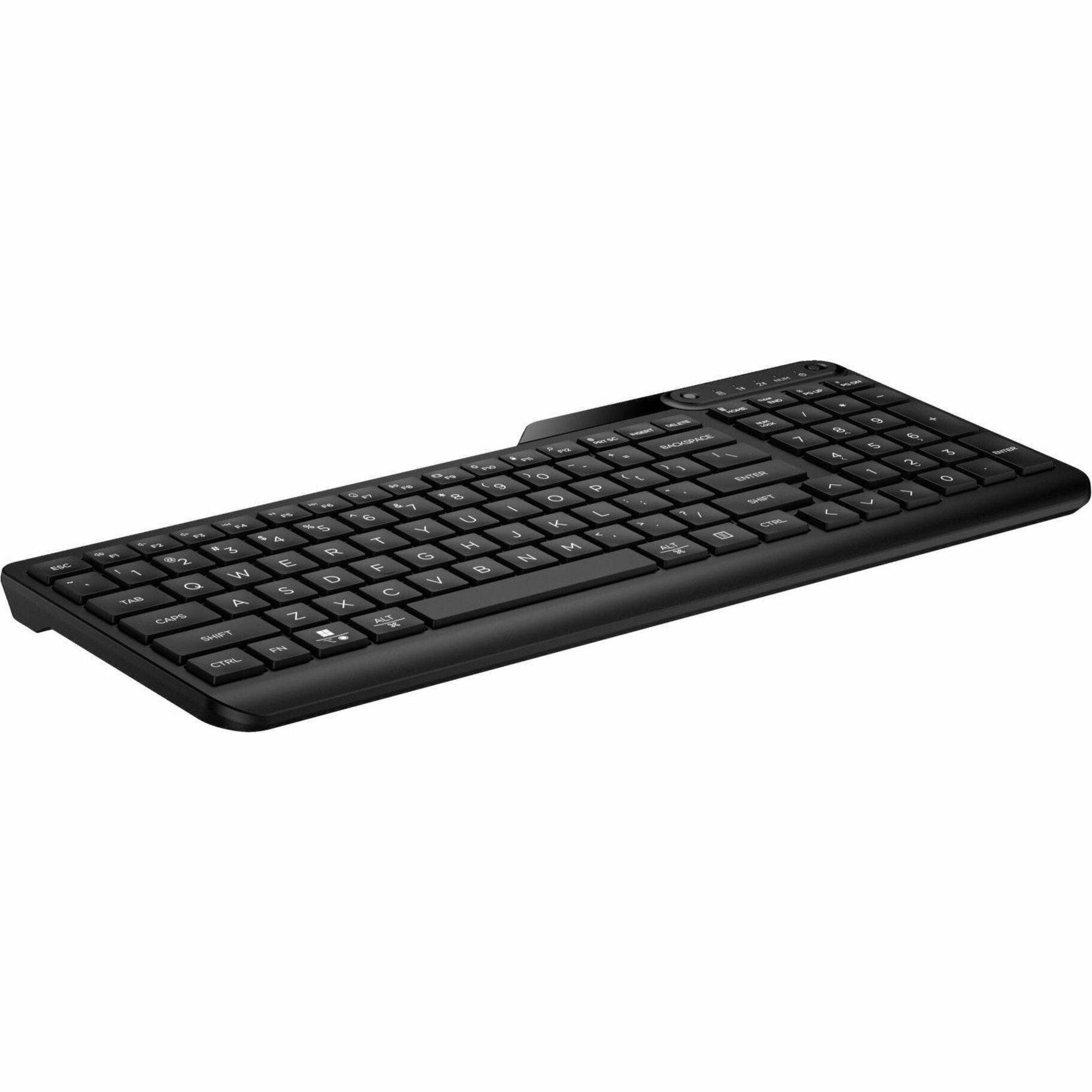 HP 475 Keyboard - Full-size - Wireless Connectivity - USB Type A Interface - Jet Black