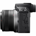 Canon EOS R100 24.1 Megapixel Digital SLR Camera with Lens - 18 mm - 45 mm - Black - Left view