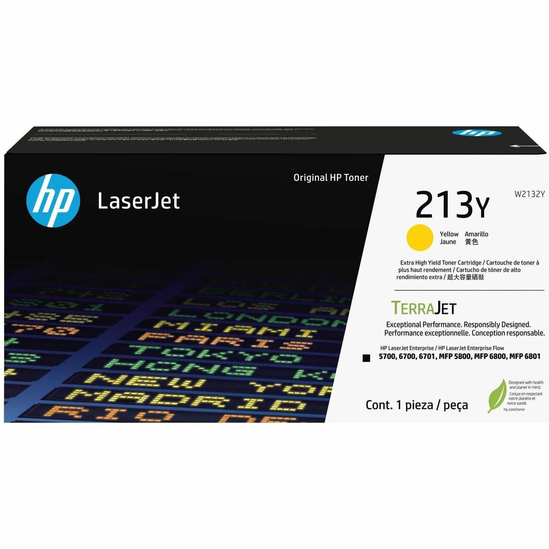 HP 213Y Original Laser Toner Cartridge - Yellow - 1 Each - Out of Package