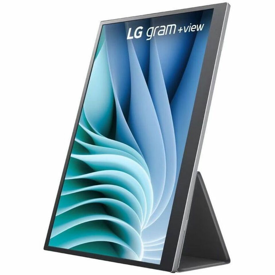 LG gram +view 16MR70 16' Class WQXGA LCD Monitor - 16:10 - Silver, Black - Bottom view