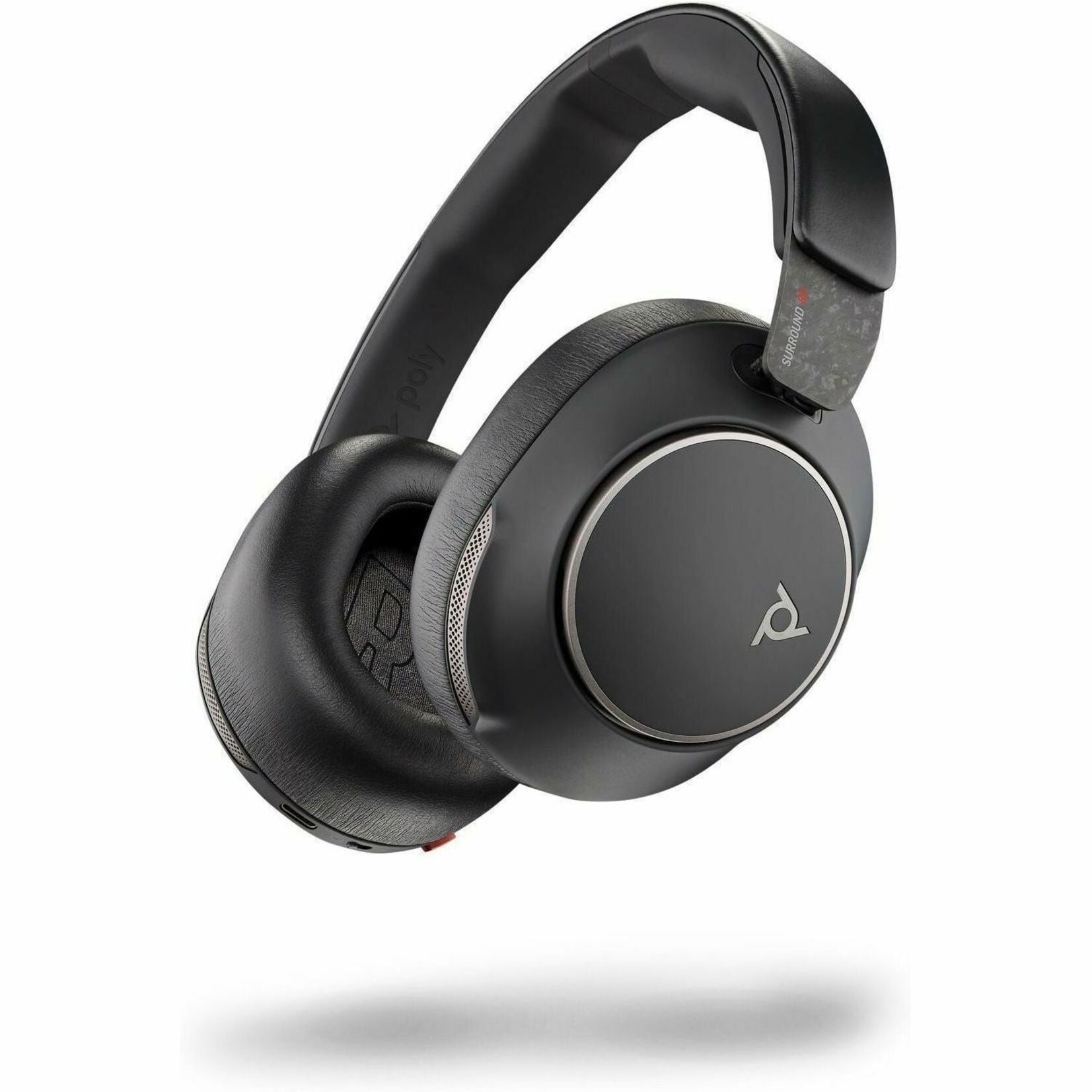 Poly Voyager Surround 80 UC Wired/Wireless Over-the-ear, Over-the-head, On-ear Stereo Headset - Black - Left view