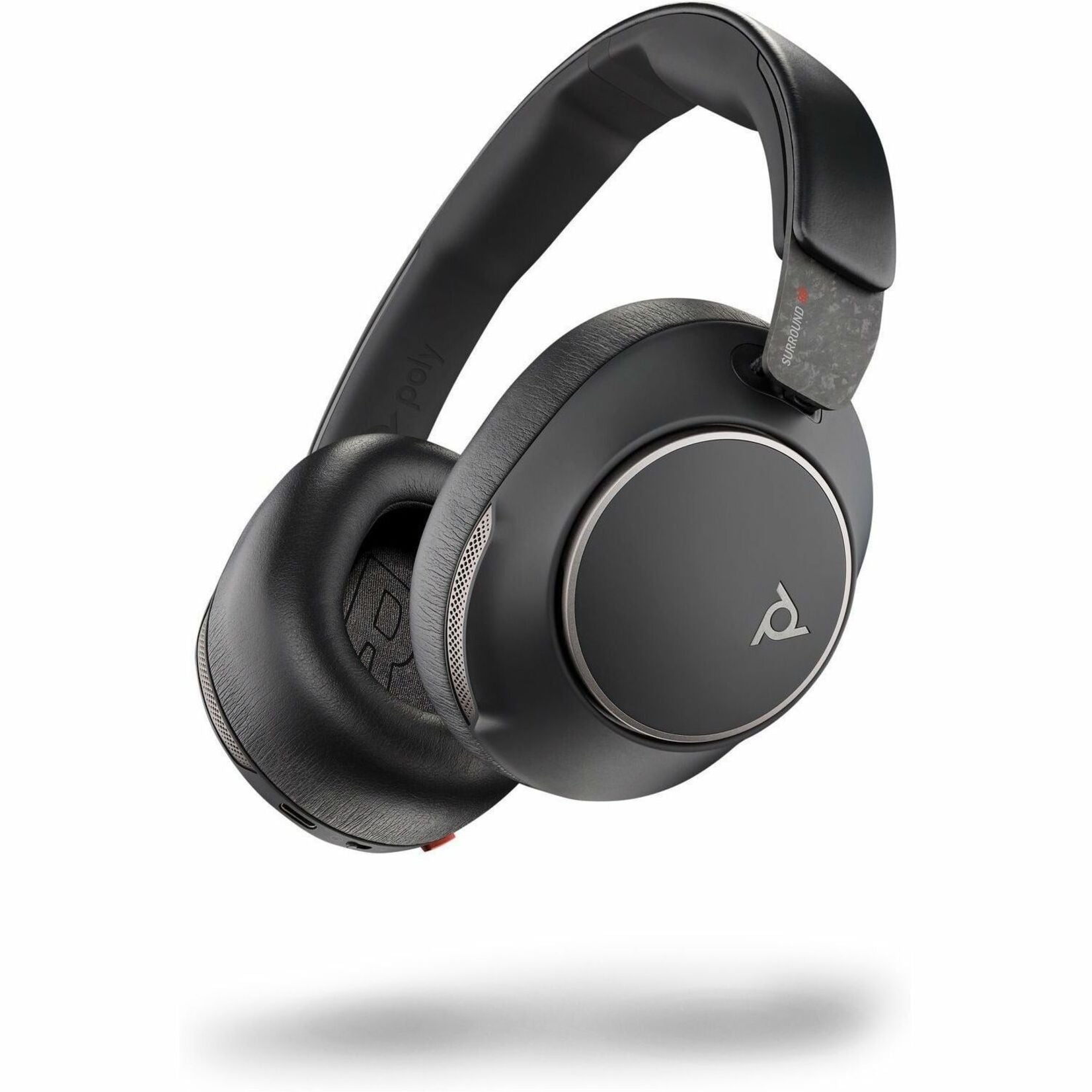 Poly Voyager Surround 80 UC Wired/Wireless Over-the-ear, Over-the-head, On-ear Stereo Headset - Black - Left view