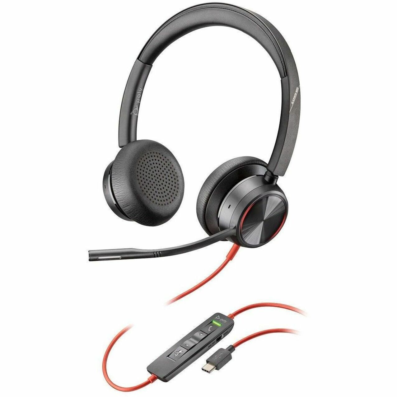 Poly Blackwire 8225 Wired On-ear, Over-the-head Stereo Headset - Black