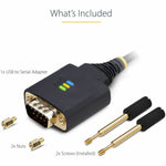 StarTech.com 3ft (1m) USB to Serial Adapter Cable, COM Retention, FTDI IC, DB9 RS232, Interchangeable DB9 Screws/Nuts, Windows/macOS/Linux - Alternate view 6