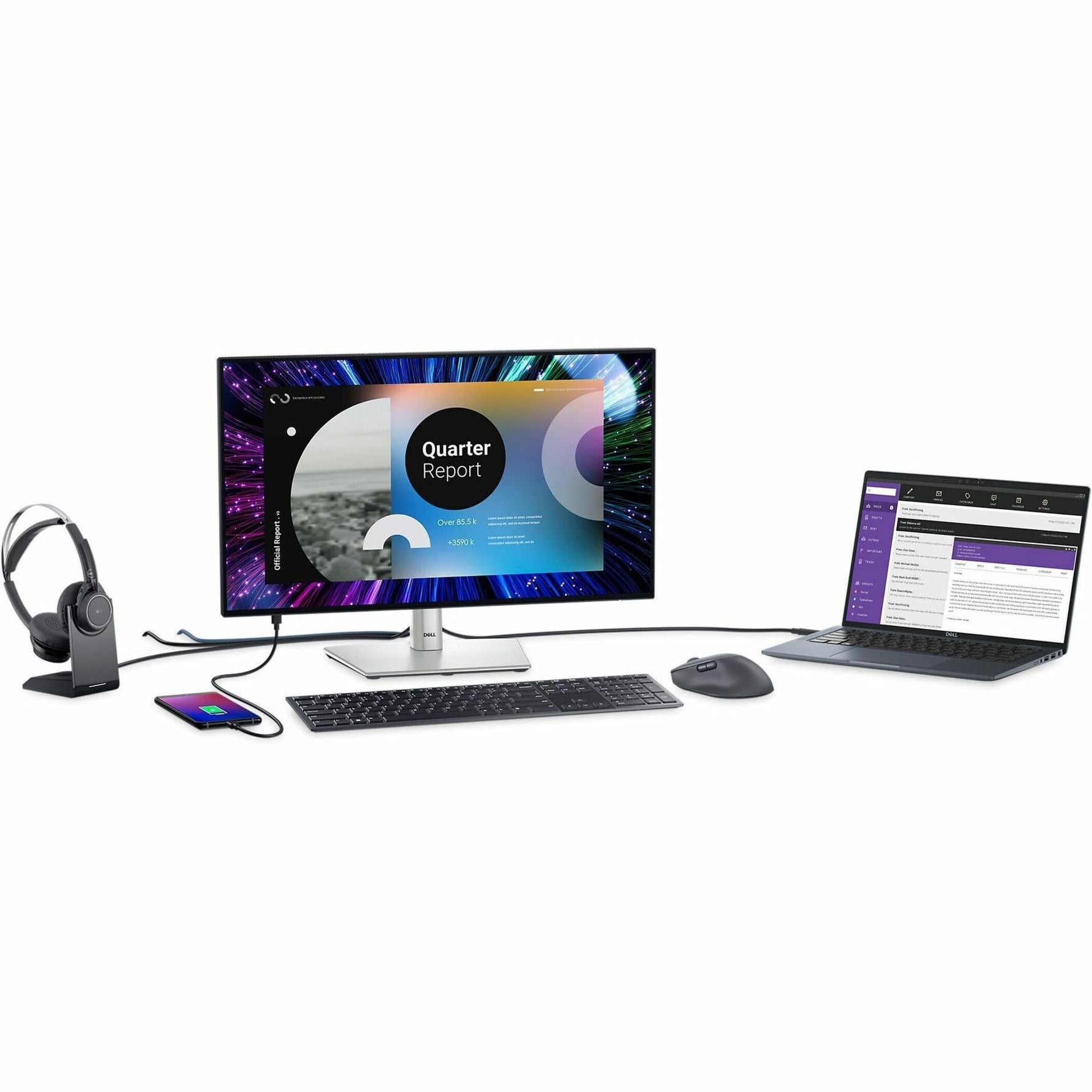 Dell UltraSharp U2424HE 24' Class Full HD LED Monitor - 16:9 - Silver - Alternate view 6