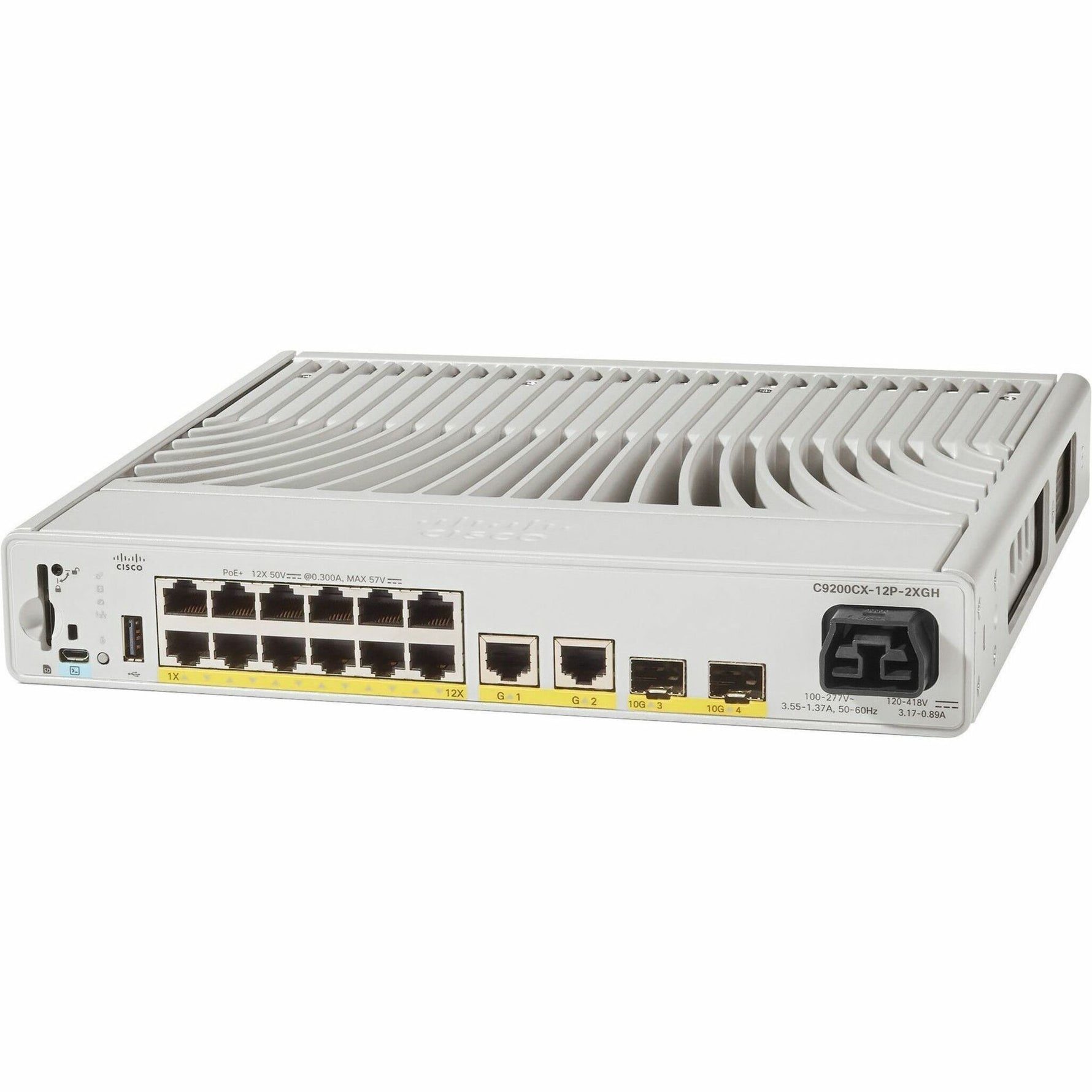 Cisco Catalyst 9200 C9200CX-12P-2XGH 12 Ports Manageable Ethernet Switch - 10 Gigabit Ethernet - 10GBase-T, 10GBase-X - Alternate view 8