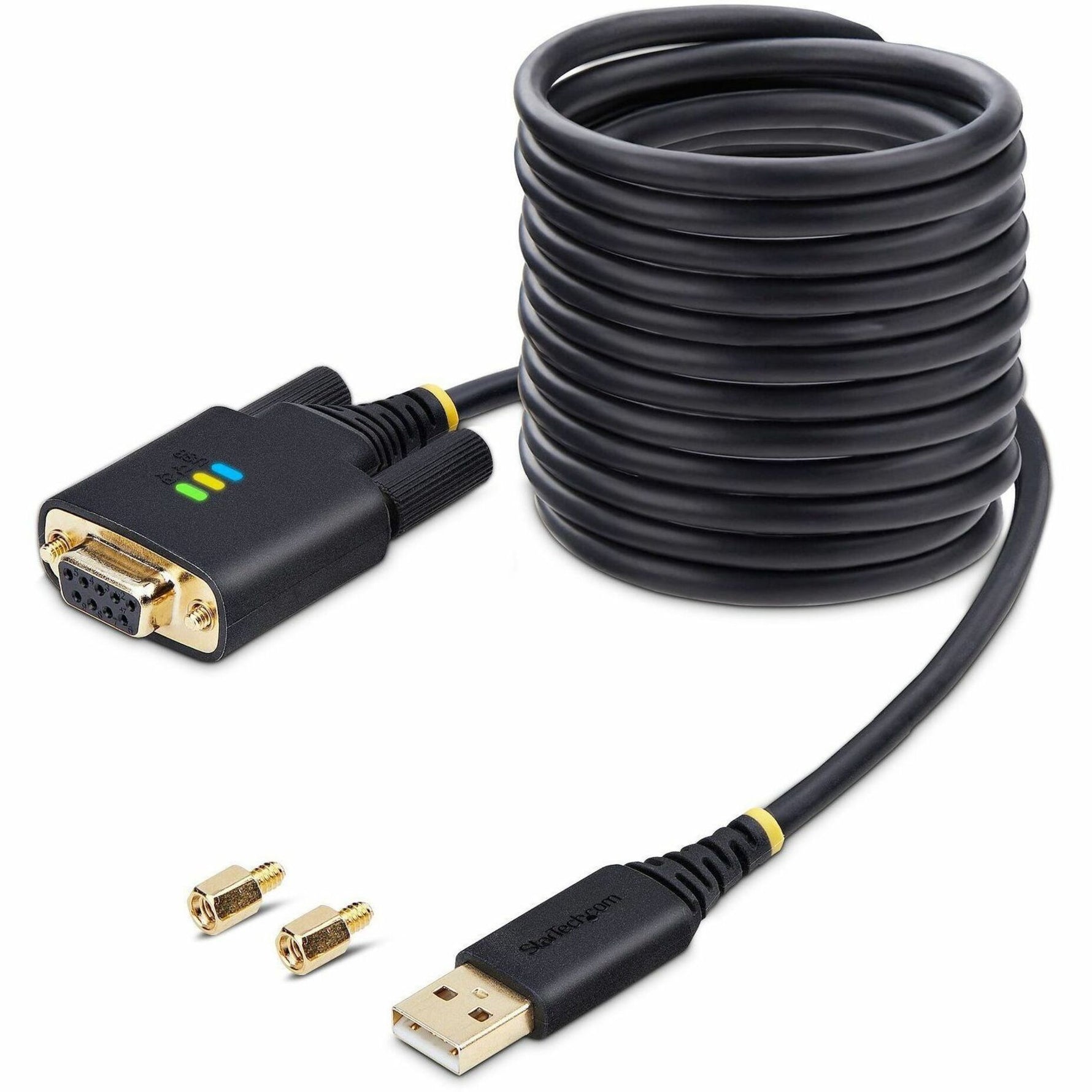 StarTech.com 10ft (3m) USB to Null Modem Serial Adapter Cable, COM Retention, FTDI, RS232, Changeable DB9 Screws/Nuts, Windows/macOS/Linux - Alternate view 8