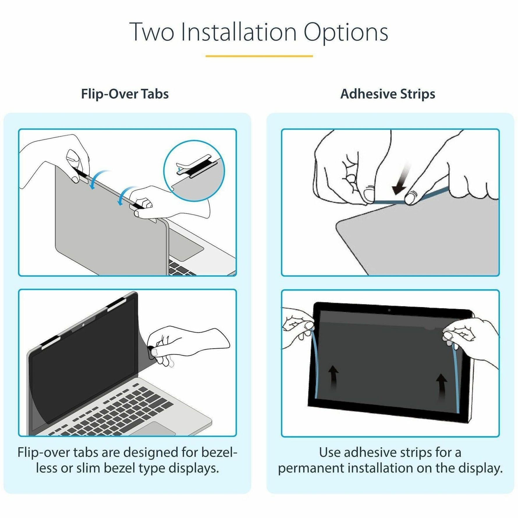 StarTech.com 14-inch 16:10 Flip-Over Privacy Screen w/Touch, Anti-Glare Privacy Filter, Laptop Monitor Screen Protector, Blue Light Filter - Alternate view 6