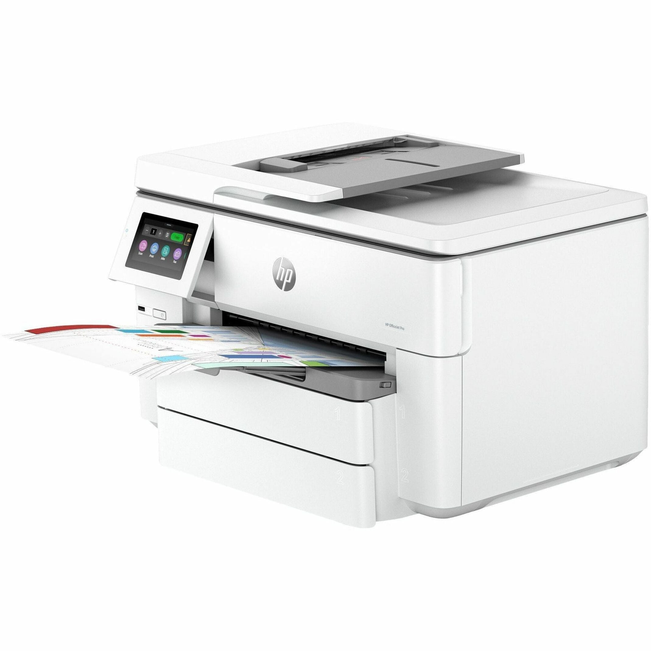 HP Officejet Pro 9730e Wired & Wireless Inkjet Multifunction Printer - Colour - Cement - Top view
