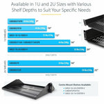 StarTech.com 1U Server Rack Cabinet Shelf - Fixed 16' Deep Cantilever Rackmount Tray for 19' Data/AV/Network Enclosure w/Cage Nuts, Screws - Alternate view 6