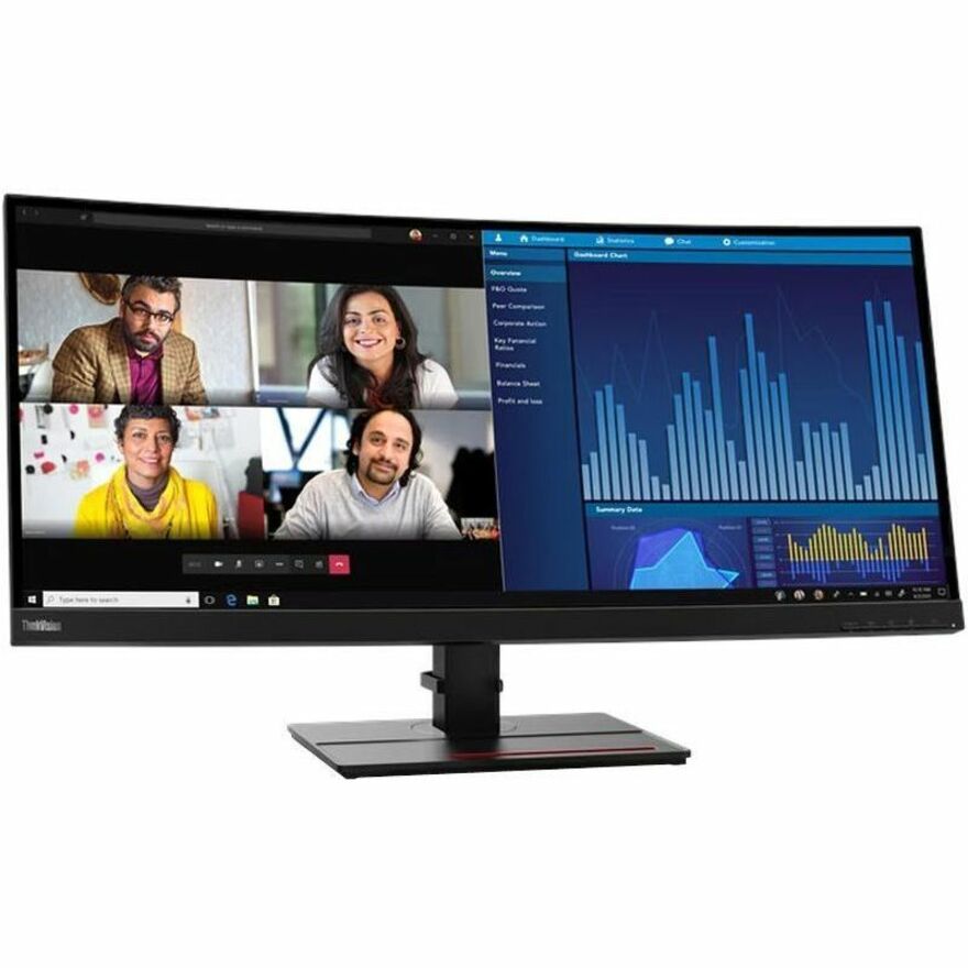 Lenovo ThinkVision P34w-20 34' Class Webcam UW-QHD Curved Screen LED Monitor - 21:9 - Raven Black