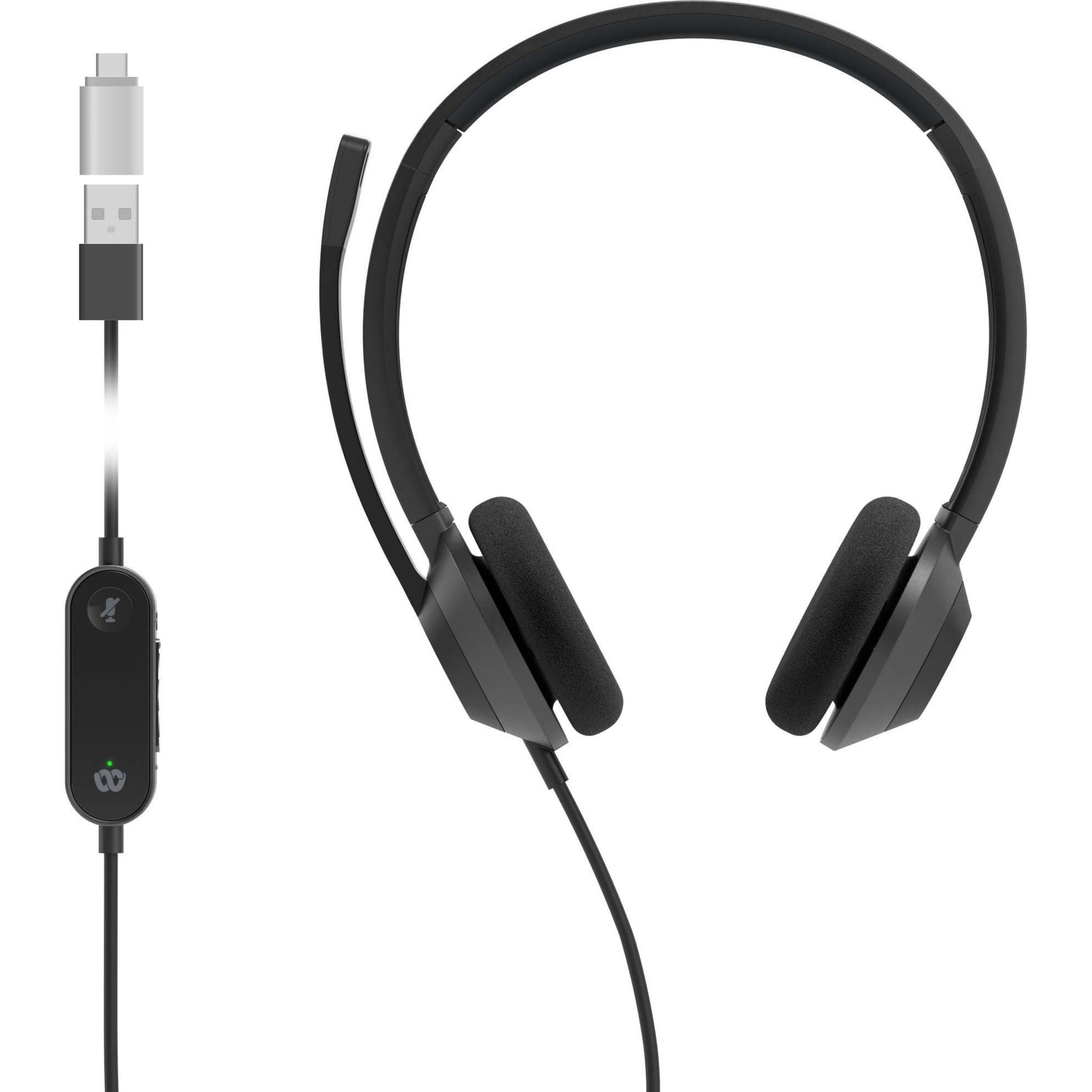 Cisco 322 Wired On-ear Stereo Headset - Carbon Black - Left view