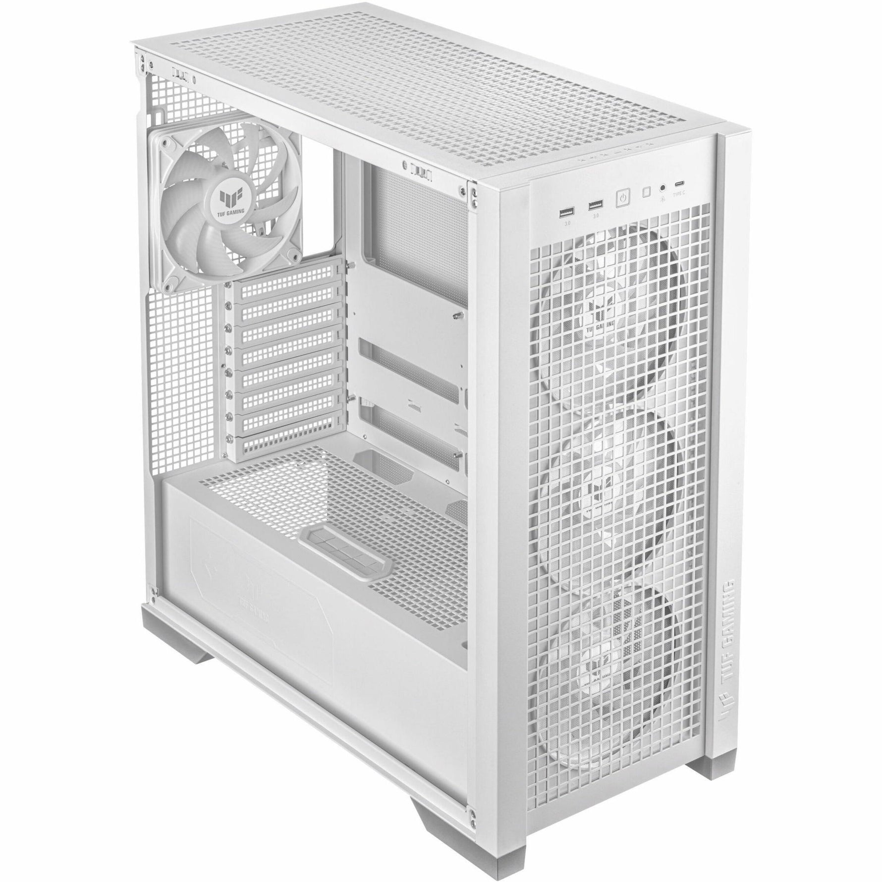 TUF TUF Gaming GT302 ARGB Gaming Computer Case - EATX, ATX Motherboard Supported - Mid-tower - Tempered Glass, Mesh, ABS Plastic, Steel - White - Alternate view 12