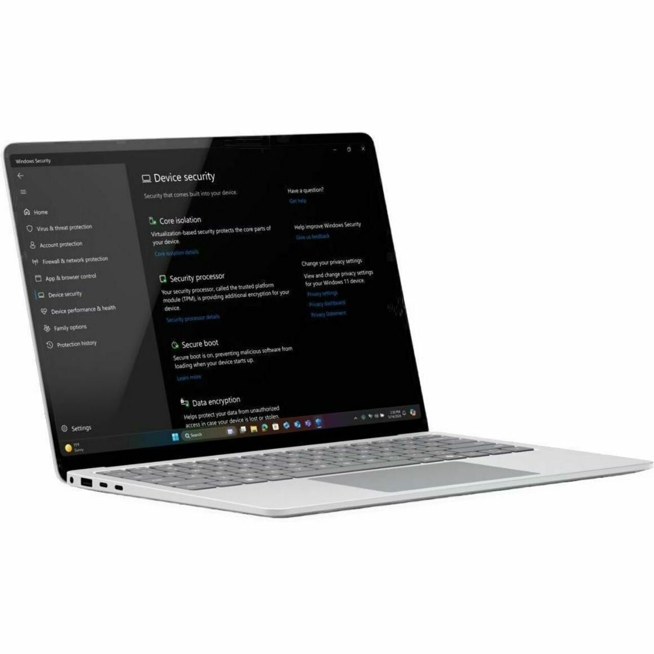 Microsoft Surface Laptop 7 13.8' Touchscreen Notebook - 120 Hz - Qualcomm Snapdragon X Plus - 16 GB - 512 GB SSD - Platinum - Alternate view 12