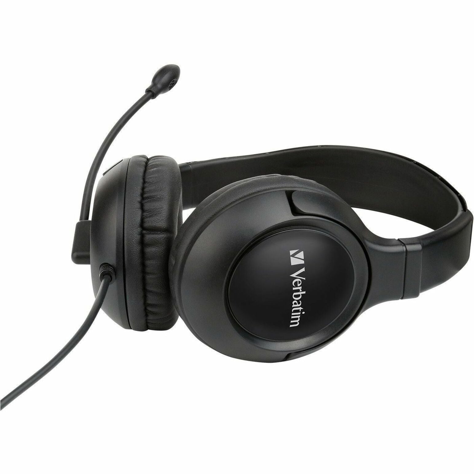 Verbatim Wired On-ear, Over-the-head Stereo Headset - Black - Bottom view