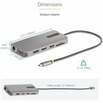 StarTech.com USB-C Triple-Monitor Multiport Adapter, Dual 4K 60Hz + 4K 30Hz HDMI & DP, 4x USB-A, 100W PD Pass-Through, GbE, SD Card Reader - Alternate view 6