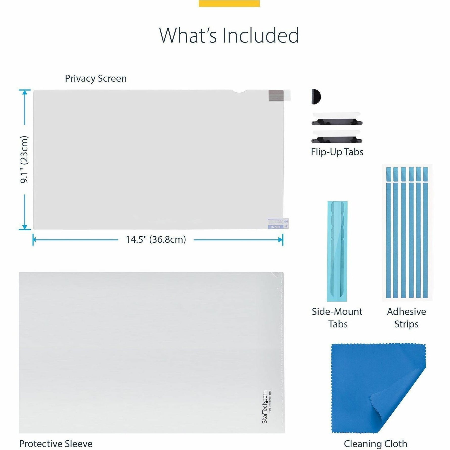 StarTech.com 17-inch 16:10 Flip-Up Privacy Screen with Touch, Anti-Glare Blue Light Filter, Laptop Monitor Screen Protector - Alternate view 8
