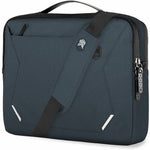 STM Goods Myth Carrying Case (Briefcase) for 33 cm (13') to 35.6 cm (14') Apple MacBook Pro - Midnight Blue - Left view