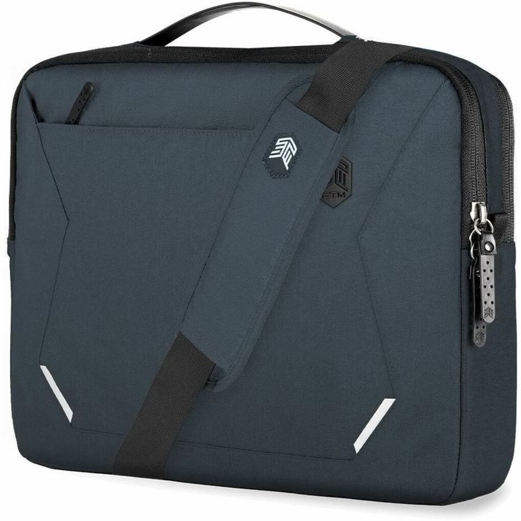 STM Goods Myth Carrying Case (Briefcase) for 33 cm (13') to 35.6 cm (14') Apple MacBook Pro - Midnight Blue - Left view