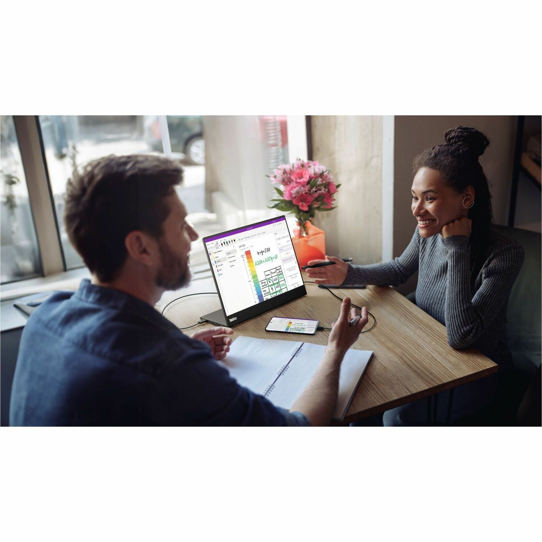 Lenovo ThinkVision M14t Gen2 14' Class LED Touchscreen Monitor - 16:10 - 6 ms - Alternate view 14