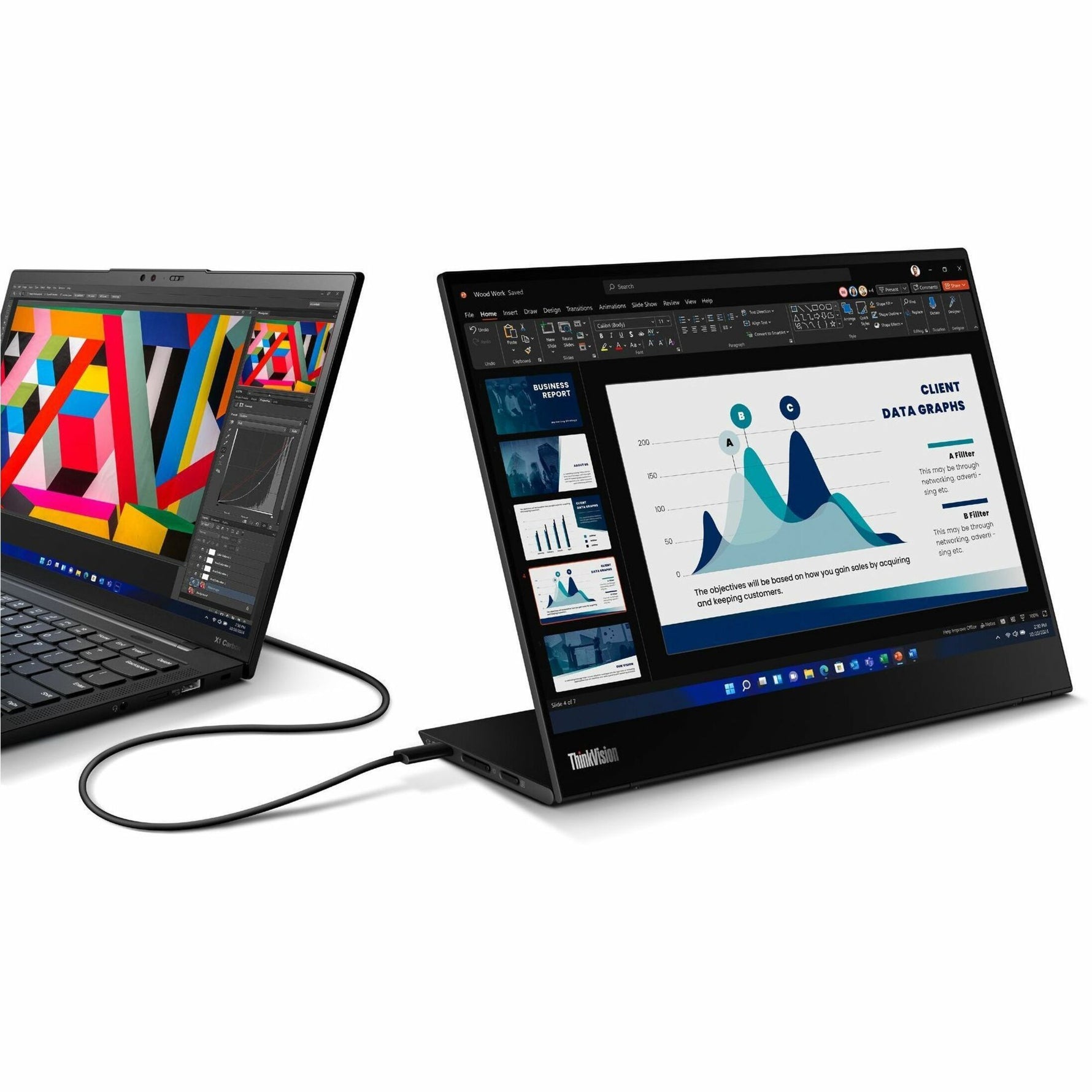 Lenovo ThinkVision M14t Gen2 14' Class LED Touchscreen Monitor - 16:10 - 6 ms - Alternate view 10