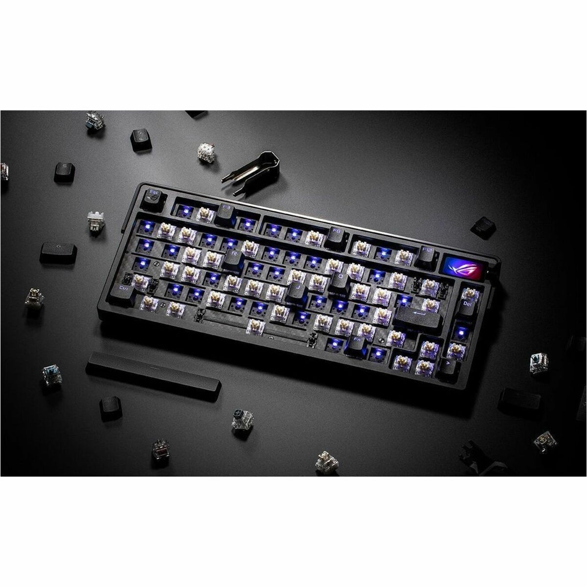 Asus ROG Azoth Extreme Gaming Keyboard - Wired/Wireless Connectivity - USB 2.0 Interface - RGB LED - Alternate view 7