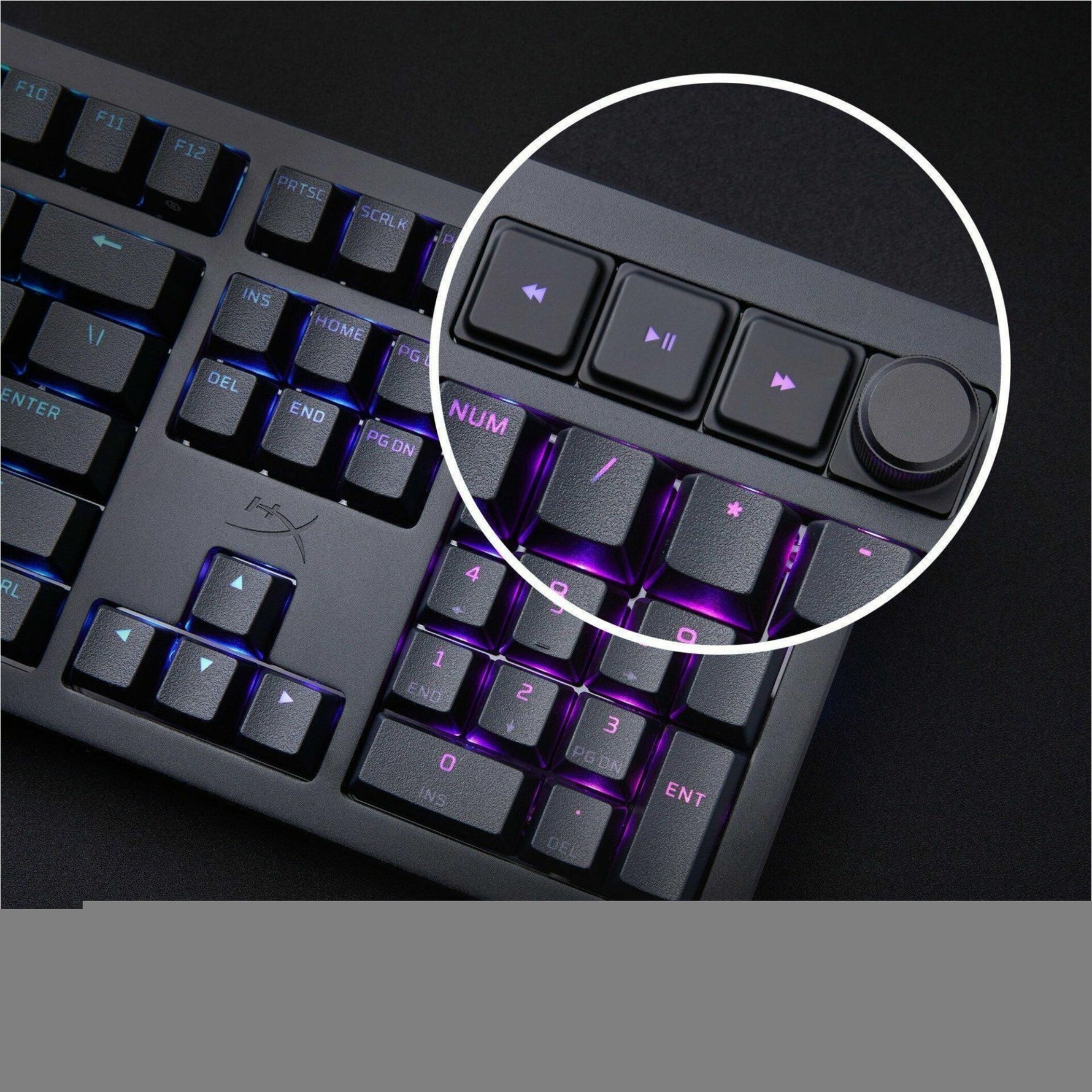 HyperX Alloy Rise Gaming Keyboard - Cable Connectivity - USB Type A Interface - RGB LED - Black - Alternate view 8