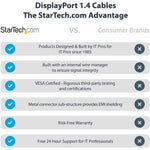 StarTech.com 1ft (30cm) DisplayPort 1.4 Cable, 8K 60Hz HDR10, UHD 4K 120Hz Video, DP to DP Monitor Cord, DP 1.4 Cable, M/M - Alternate view 6