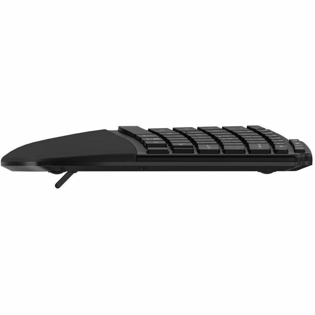 Kensington Pro Fit Ergo KB675 EQ TKL Keyboard - Tenkeyless - Wireless Connectivity - USB Interface - Black - Left view