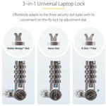 StarTech.com Universal Laptop Cable Lock 6.6ft, Serialized Combo Security Cable For Notebook, Compatible w/Noble Wedge&reg;/Nano/K-Slot - Alternate view 8